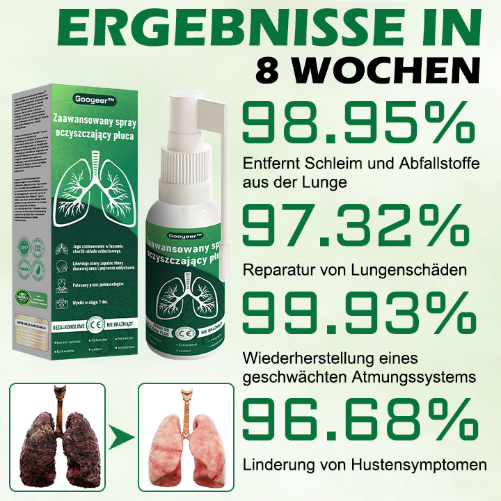 🍃𝐆𝐨𝐨𝐲𝐞𝐞𝐫™ Zaawansowany spray do oczyszczania płuc - Zdrowie płuc - Wsparcie immunologiczne, detoksykacja i wsparcie oddechowe - Certyfikat CE